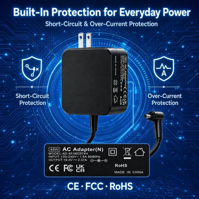Alt view image 6 of 7 - ROLADA Laptop Charger for Asus L210MA L410MA X515EA F415EA F510UA, 45W