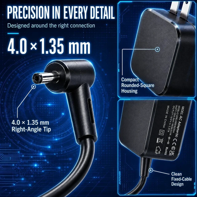 Alt view image 7 of 7 - ROLADA Laptop Charger for Asus L210MA L410MA X515EA F415EA F510UA, 45W