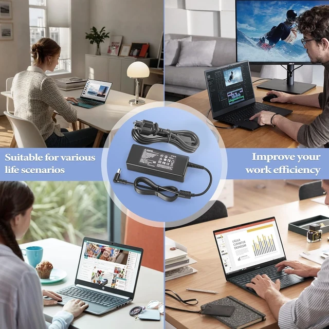 Alt view image 7 of 7 - 90W Charger for HP Pavilion 15 17 15-DW 15-CS 15-CH 15-DF 15-EB 15-DW0081WM