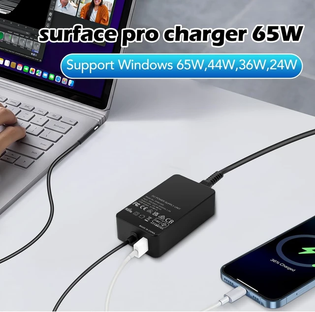 Alt view image 5 of 7 - 65W Surface Pro Laptop Charger Power Supply Adapter