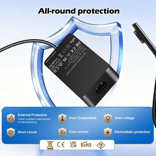 Alt view image 4 of 7 - 65W Surface Pro Laptop Charger Power Supply Adapter