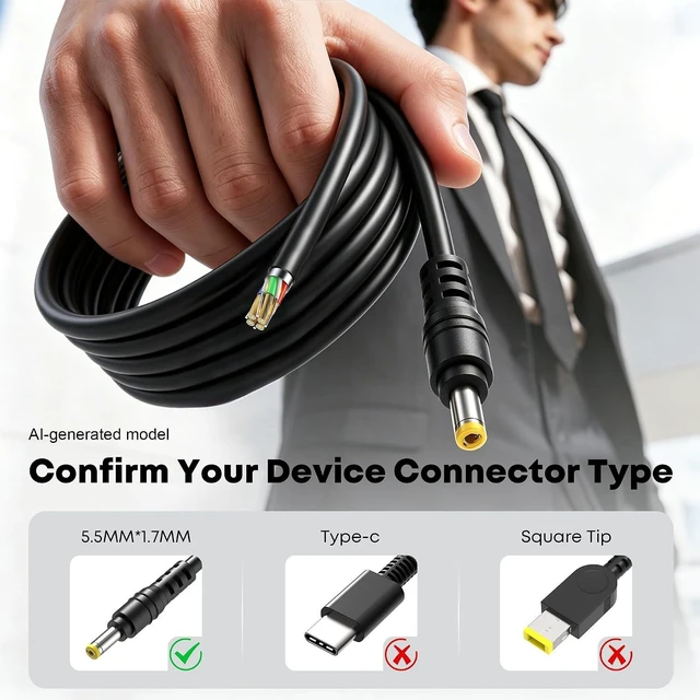 Alt view image 2 of 7 - WZXHU 65W Laptop Charger for Acer Aspire E15 E5-575 V5 M5 V3 R3 E1 E5 V7 R7