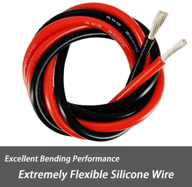 Alt view image 3 of 7 - 16 Gauge Silicone Wire Spool 100FT Black, Extremely Flexible 16 AWG Automotive Wire, 252 Strands 0.08mm Tinned Stranded Copper (1.27mm2) High Temp 392/200 Rating 20 Amp 600V