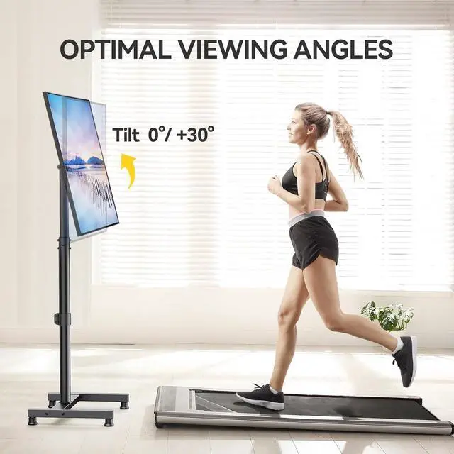 Alt view image 5 of 7 - AM alphamount TV Floor Stand for 13-43 inch Flat/Curved TVs up to 44 lbs, 8 Level Height Adjustable Monitor Floor TV Stand with VESA 200x200, Portable TV Mount Stand for Living Room, Bedroom, Office