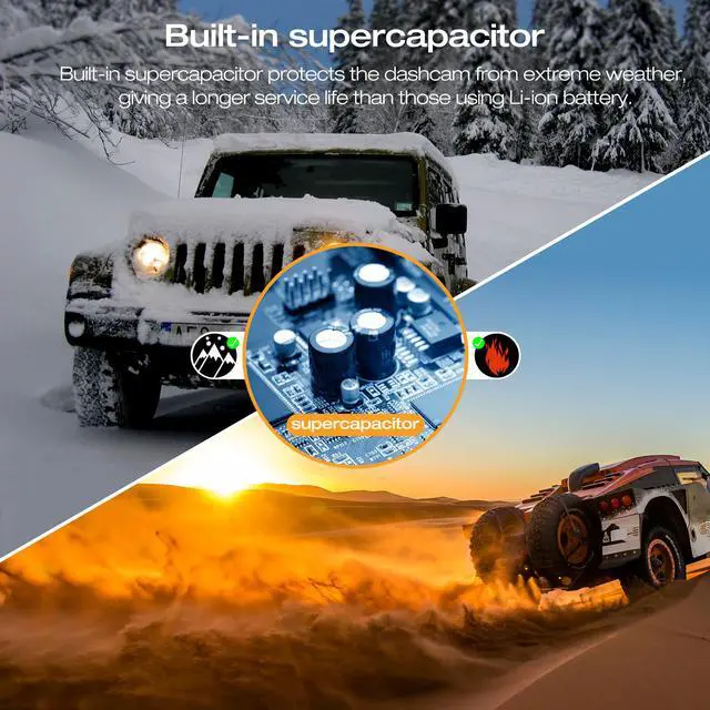 Alt view image 7 of 7 - 4K Dash Cam Front and Rear Inside 3 Channel Dashcam,CAMPARK 4K+1080P Front and Inside Dual Dash Cam,1440P+1080P+1080P Triple Car Camera,IR Night Vision,Capacitor,Parking Mode,G-Sensor,Support 256GB