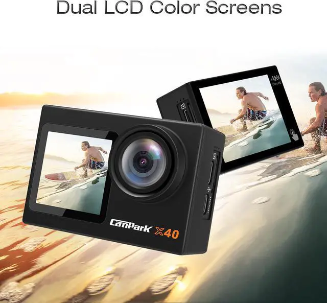 Alt view image 2 of 7 - CAMPARK Action Camera 4K 20MP Touch Screen WiFi Vlog Camera with Dual Color Screen EIS Sony Sensor Remote Control 131ft Underwater Waterproof Camera with 2 Batteries and Mounting Kits