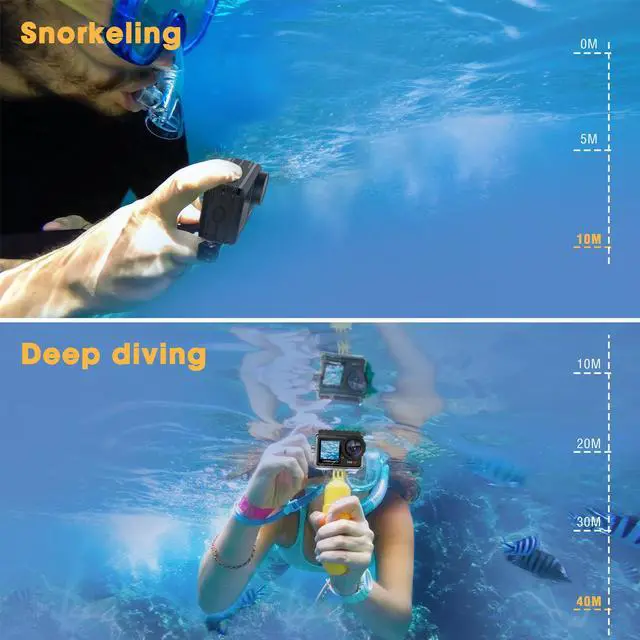 Alt view image 4 of 7 - CAMPARK Action Camera 4K 20MP Waterproof Camera Dual Screen WiFi Touch Screen Vlog Camera EIS Remote Control 131ft Underwater Sport Camera with 2 x 1350mAh Batteries and Accessories Kits