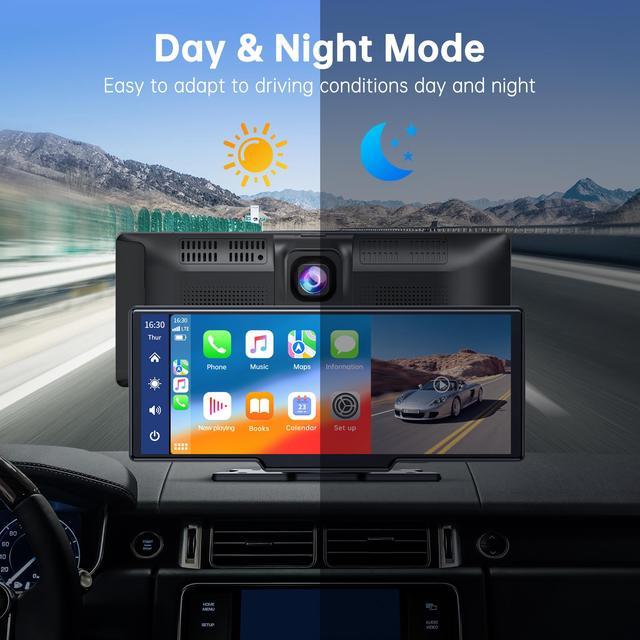 Lamtto Wireless Apple Carplay Car Stereo with Front 2K Dash Cam, 9.26  Portable Car Play Screen Drive Play for Car, Car Radio Receiver with  Android