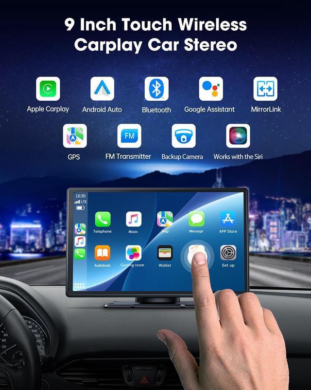 LAMTTO 7 Touchscreen Car Stereo for Wireless Apple Carplay and