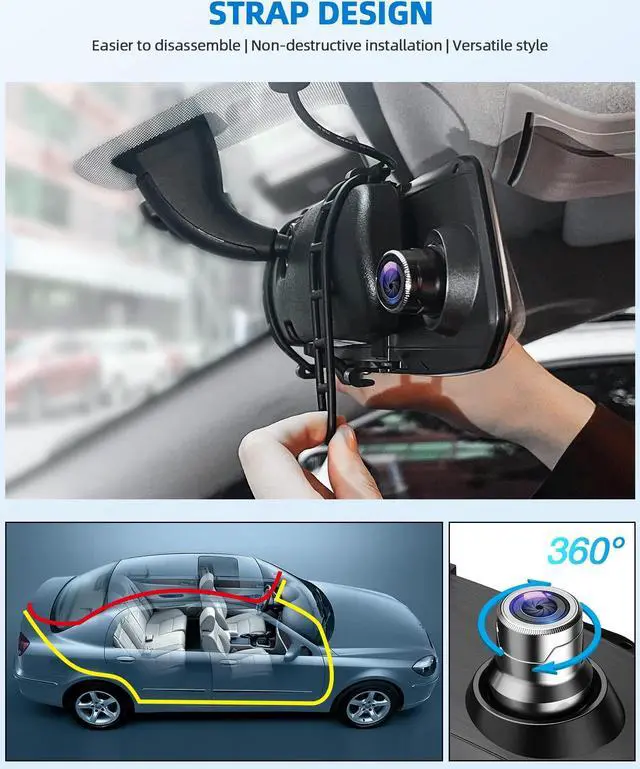 Alt view image 5 of 7 - CAMPARK Dash Camera 1080P Mirror Dual Dash Cam Front and Rear, TOGUARD 7" IPS Touch Screen, Infrared Night Vision, Motion Detection, G-Sensor