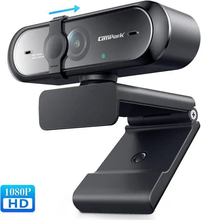 CAMPARK FHD 1080P Webcam USB Streaming Computer Camera ,with Microphone tripod Privacy Shutter, Autofocusg,for Video Calls, Skype, Zoom, Teleconference