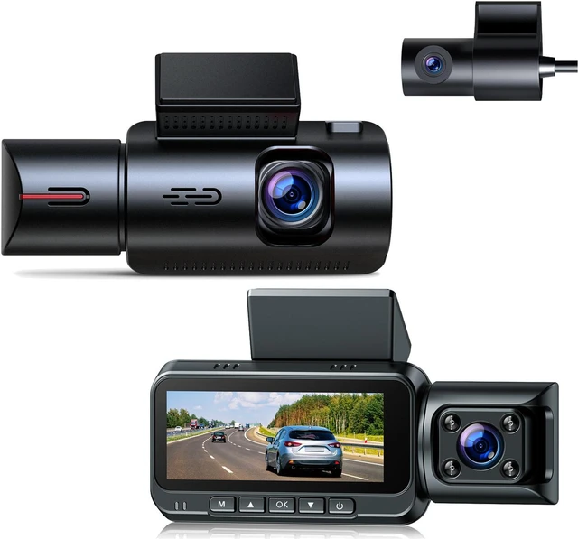Campark dual dash cam black three channel