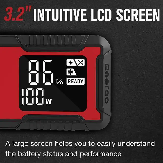 Alt view image 6 of 7 - GOOLOO GT3000 Jump Starter 3000A PD100W Fast Charging, SuperSafe 12V Lithium Portable Car Battery Booster Pack, 22800mAh Power Bank Charger Box with Jumper Cables for 8L Diesel and 10L Gas Engines