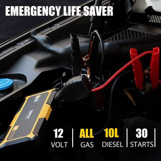 Alt view image 2 of 7 - GOOLOO  4000A Peak SuperSafe Car Jump Starter (All Gas, up to 10.0L Diesel Engine) 12V Auto Battery Jumper Booster + USB Quick Charge and Type C Port, Portable Power Pack for Trucks, SUVs
