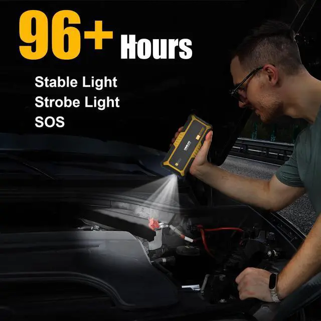 Alt view image 4 of 7 - GOOLOO  4000A Peak SuperSafe Car Jump Starter (All Gas, up to 10.0L Diesel Engine) 12V Auto Battery Jumper Booster + USB Quick Charge and Type C Port, Portable Power Pack for Trucks, SUVs