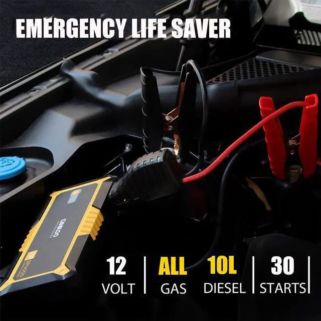 Alt view image 2 of 7 - GOOLOO 4000A Car Jump Starter 24000mAh Portable Power Bank 12V Engine Booster Pack For ALL Gas Car/ 10.0L Diesel Car QC3.0 Output