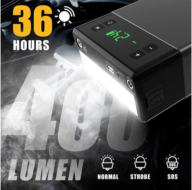 Alt view image 6 of 7 - VTOMAN X1 Car Jump Starter with Air Compressor, 2500A Battery Starter with 100PSI Digital Tire Inflator, 12V Lithium Jump Box, LIFEBMS Car Battery Booster for 8.5L Gas or 6.0L Diesel Engines