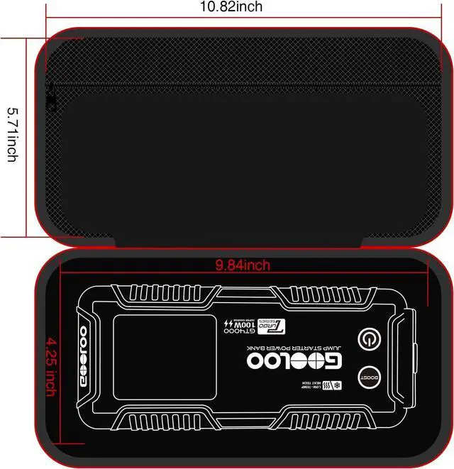 Alt view image 7 of 7 - GOOLOO Eva Protection Case for GT3000 GT4000 GT4000S 12V Gooloo Jump Starters,Portable Hard Storage Case Car Tool Gadgets Carry Bag