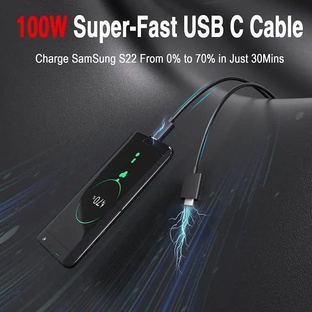 Alt view image 5 of 7 - GOOLOO 100W PD GaN2 Fast Wall Charger Block with 6.6ft Cable, Compatible with MacBook iPad iPhone 14/13 Series and More, SuperSafe Type C Charger for GT3000/GT4000/GT4000S GOOLOO Jump Starter