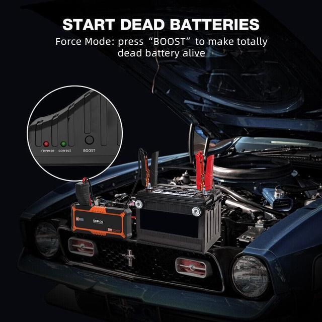Alt view image 3 of 7 - GOOLOO GP4000 4000A Peak Jump Starter 12V trickle  USB Quick Charge and Type C Port 24000mAh Portable Power Bank for All Gas/up to 10.0L Diesel Engine with EVA Protection Case