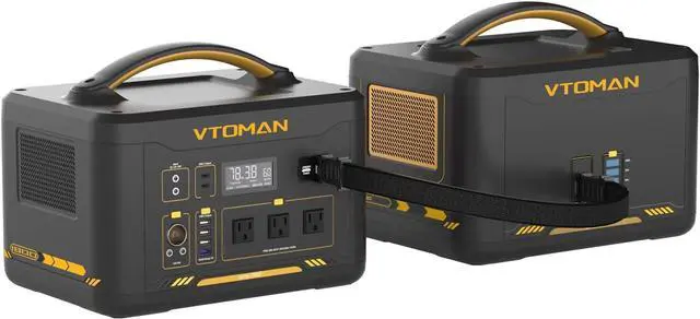 Main image of VTOMAN Jump 1800 Portable Power Station with Extra Battery, 1800W 3096Wh LiFePO4 Power Station with 1800W Pure Sine Wave AC Outlet, Regulated 12V DC, PD 100W Type-C, for Home Backup & RV/Van Travel