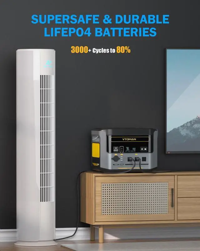 Alt view image 7 of 7 - VTOMAN FlashSpeed 1500 Portable Power Station 1500W (3000W Peak), 1548Wh Backup LFP Battery Generator, Expandable To 3096Wh, Recharge 0-100% within 1 Hour, for Electric Backup & Blackout Emergency