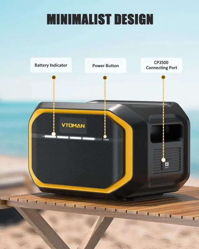 Alt view image 4 of 7 - VTOMAN FlashSpeed 1500 Extra Battery 1548Wh for FlashSpeed 1000 & 1500 Power Station, LiFePO4 (LFP) Backup Expansion Battery with BMS Protection