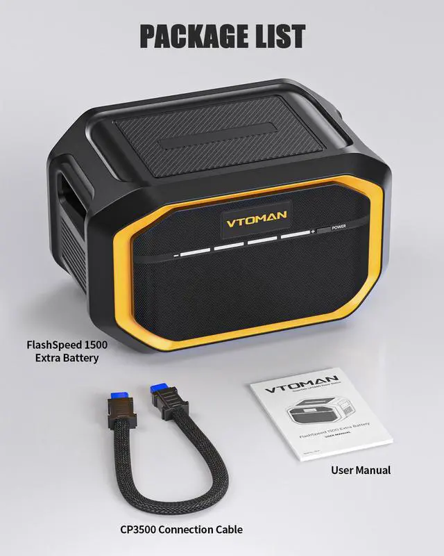 Alt view image 7 of 7 - VTOMAN FlashSpeed 1500 Extra Battery 1548Wh for FlashSpeed 1000 & 1500 Power Station, LiFePO4 (LFP) Backup Expansion Battery with BMS Protection