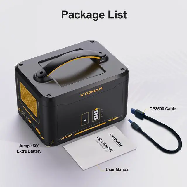 Alt view image 5 of 6 - VTOMAN Jump 1500 Extra Battery 1548Wh, Backup LiFePO4 (LFP) Battery with BMS Protection Jump 1000 & Jump 1500X & Jump 1800 Power Station