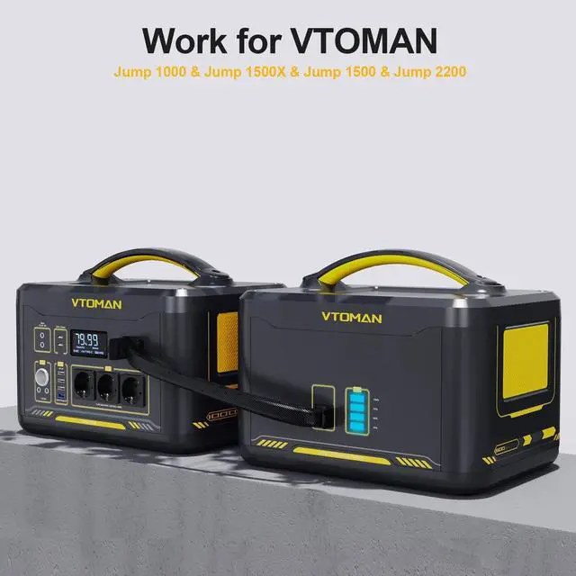 Alt view image 2 of 6 - VTOMAN Jump 1500 Extra Battery 1548Wh, Backup LiFePO4 (LFP) Battery with BMS Protection Jump 1000 & Jump 1500X & Jump 1800 Power Station