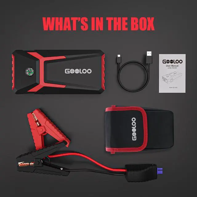 Alt view image 7 of 7 - GOOLOO Car Jump Starter,1500A Peak 12V Battery Jump Box with Quick Charge Out(Up to 6.0L Gas and 4.0L Diesel Engines),GE1500 Portable Battery Booster Pack Power Bank Car Starter