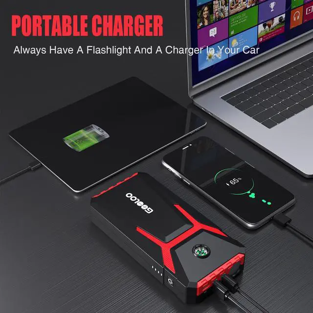 Alt view image 4 of 7 - GOOLOO Car Jump Starter,1500A Peak 12V Battery Jump Box with Quick Charge Out(Up to 6.0L Gas and 4.0L Diesel Engines),GE1500 Portable Battery Booster Pack Power Bank Car Starter