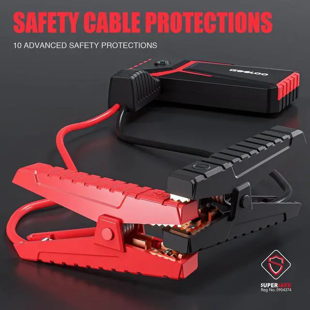 Alt view image 6 of 7 - GOOLOO Car Jump Starter,1500A Peak 12V Battery Jump Box with Quick Charge Out(Up to 6.0L Gas and 4.0L Diesel Engines),GE1500 Portable Battery Booster Pack Power Bank Car Starter