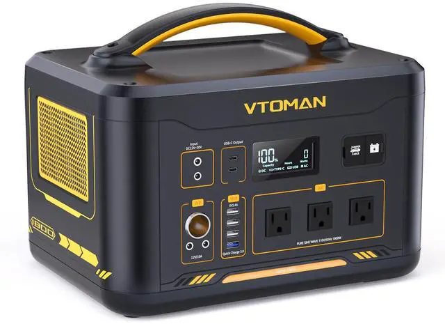 Main image of VTOMAN Jump 1800 Portable Power Station 1800W (Peak 3600W), 1548Wh Expandable LiFePO4 Battery Generator with 100W USB-C, 18W USB-C, 12V DC, Jumpstarter, for Power Outages Backup & Outdoor Camping
