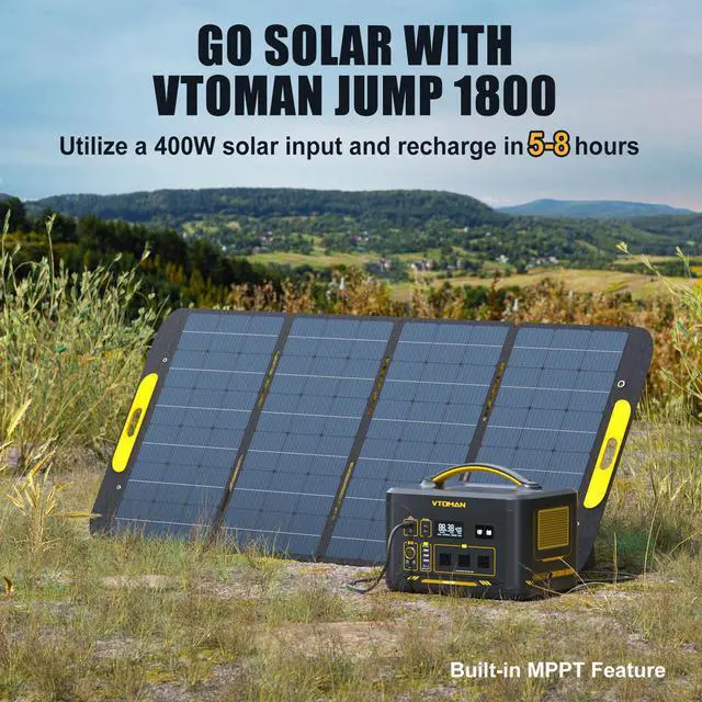 Alt view image 6 of 7 - VTOMAN Jump 1800 Portable Power Station 1800W (Peak 3600W), 1548Wh Expandable LiFePO4 Battery Generator with 100W USB-C, 18W USB-C, 12V DC, Jumpstarter, for Power Outages Backup & Outdoor Camping