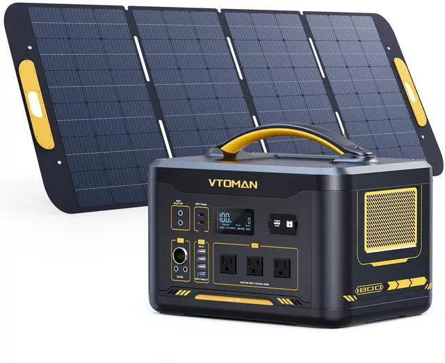 Main image of VTOMAN Jump 1800 Portable Power Station 1800W (Peak 3600W) With 400W Solar Panel, LiFePO4 Solar Battery Generator for Power Outages Backup & Outdoor Camping