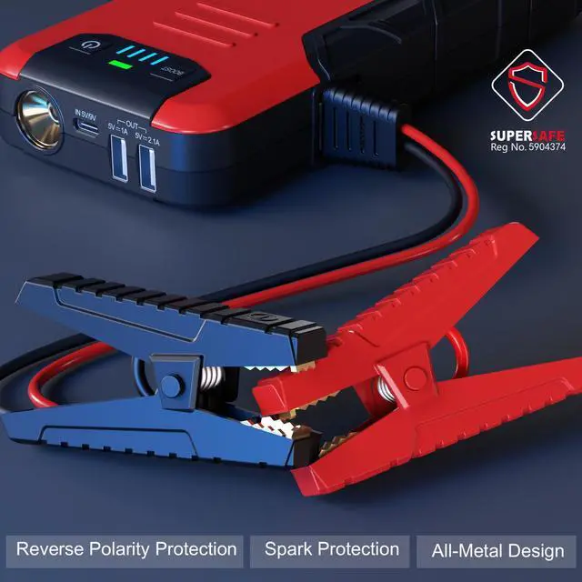 Alt view image 2 of 7 - GOOLOO GE4500 4500A Peak 12V Portable Car Battery Jump Starter for up to 10L Gas and 8L Diesel Engines,SuperSafe Auto Lithium Battery Booster