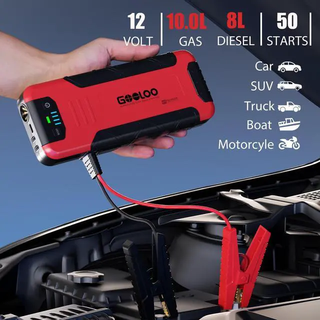 Alt view image 6 of 7 - GOOLOO GE4500 4500A Peak 12V Portable Car Battery Jump Starter for up to 10L Gas and 8L Diesel Engines,SuperSafe Auto Lithium Battery Booster