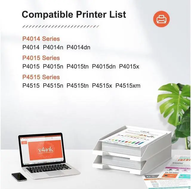 Alt view image 3 of 5 - v4ink Compatible Toner Cartridge Replacement for HP 64A CC364A (1-Pack) Work with Laserjet P4014 P4014n P4014dn P4015 P4015n P4015tn P4015dn P4015x P4515 P4515n P4515tn P4515x P4515xm Printer