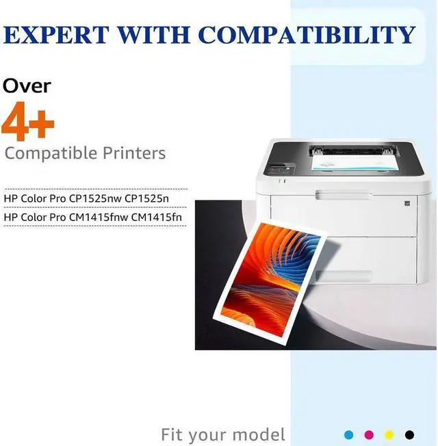 Alt view image 5 of 5 - 5PK CE320A CE321A CE322A CE323A 128A Color Toner Set For  Laserjet CP1525nw