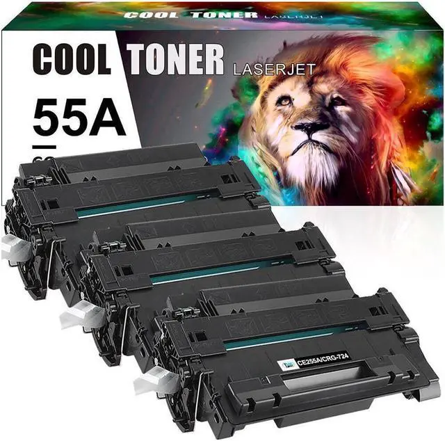 Main image of 3 Pack 55A CE255A Toner Compatible With  LaserJet P3010 P3015dn M521DN M521DW M525C