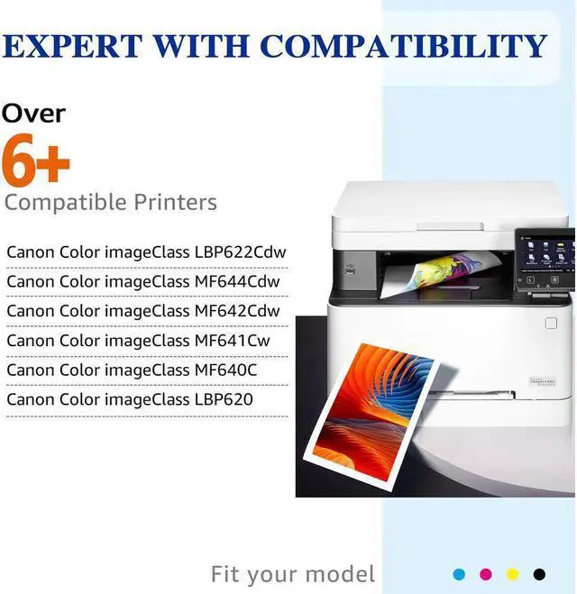 Alt view image 3 of 5 - 4 PACK Toner Compatible for  CRG-054 imageClASS MF644cdw MF642cdw LBP620