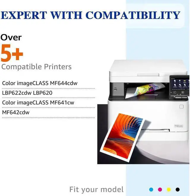 Alt view image 3 of 5 - 5 PACK CRG-054 Toner CRG 054 For  MF640c MF641cdw MF644cdw LBP622cdw F642cdw