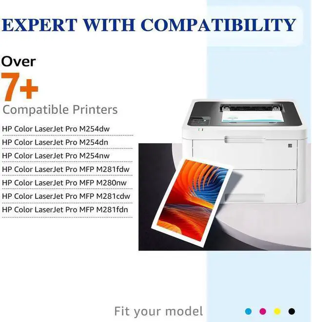 Alt view image 3 of 4 - 4PK Toner Fits for  CF500A 202A Color LaserJet Pro MFP M281fdw M254dw 202X