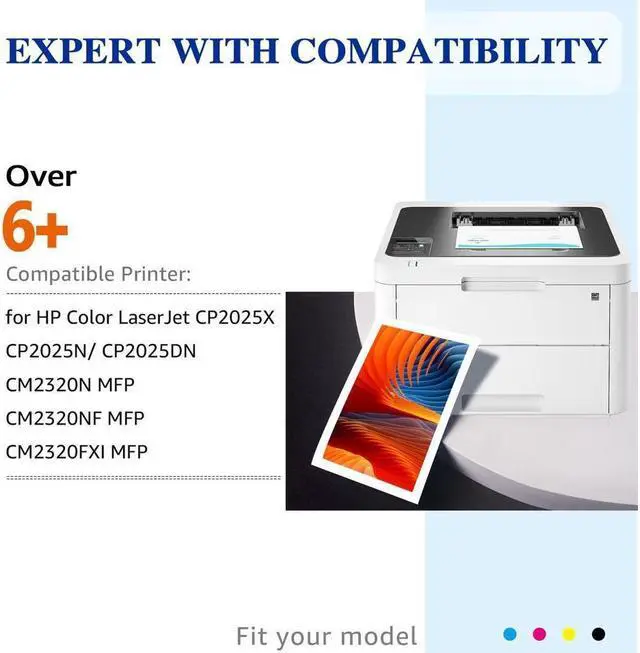 Alt view image 4 of 5 - 5PK Toner CC530A CC531A CC532A CC533A For  304A LaserJet CM2320 CP2025 CP2025x
