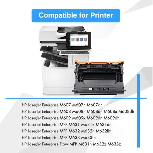Alt view image 3 of 5 - TRUE IMAGE Compatible Toner Cartridge Replacement for  37X CF237X 37A CF237A Enterprise M607 M608 M607n M607dn M608n M608dn M608x M609 MFP M631 M632 M633 Printer (Black, 1-Pack)