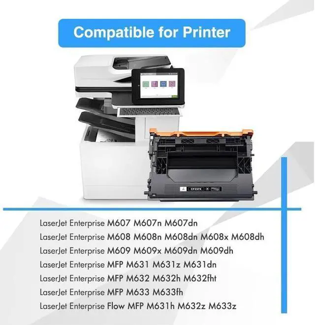 Alt view image 4 of 5 - TRUE IMAGE Compatible Toner Cartridge Replacement for  37X CF237X 37A CF237A Enterprise M607 M608 M607n M607dn M608n M608dn M608x M609 MFP M631 M632 M633 Printer (Black, 1-Pack)