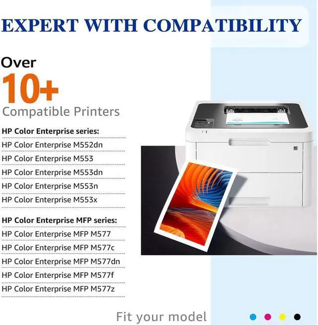 Alt view image 3 of 4 - 4Pc Toner compatible with  CF360X 508X LaserJet LBP712Cdn 710Cx 712Cx M553n