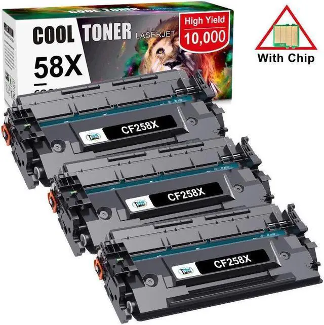 Main image of 3Pack CF258X 58X Toner WITH chip Replacement for 58X LaserJet Pro M404n M404dn M428fdw
