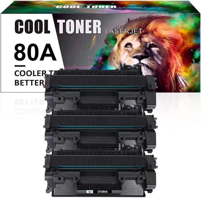 Main image of 3Pack CF280A Black Toner Cartridge For 80A LaserJet Pro 400 M401dn M401n M425dn